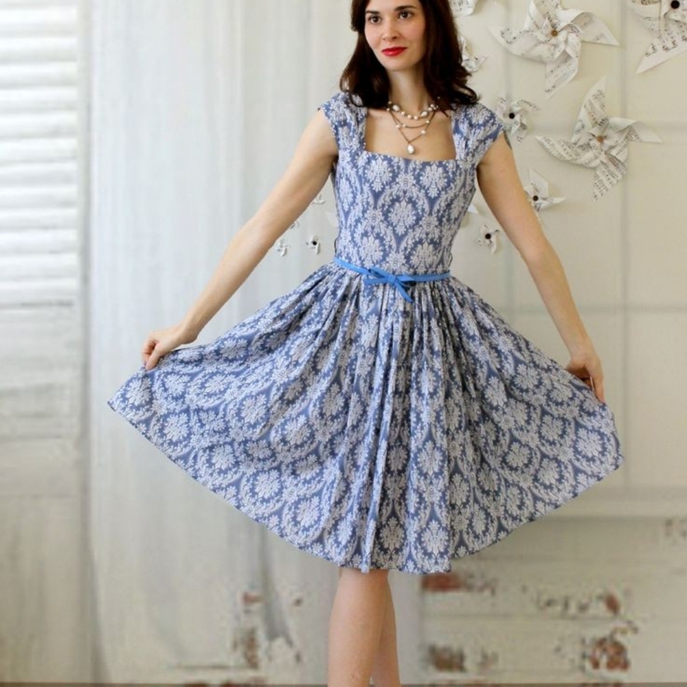 ISO Blue damask modcloth dress